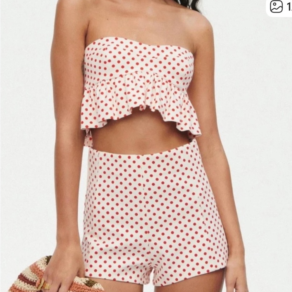 ((((Looking for)))) Zara White and Red Polka Dot set size small